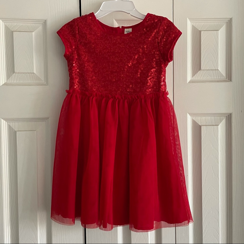 Girl’s red holiday dress